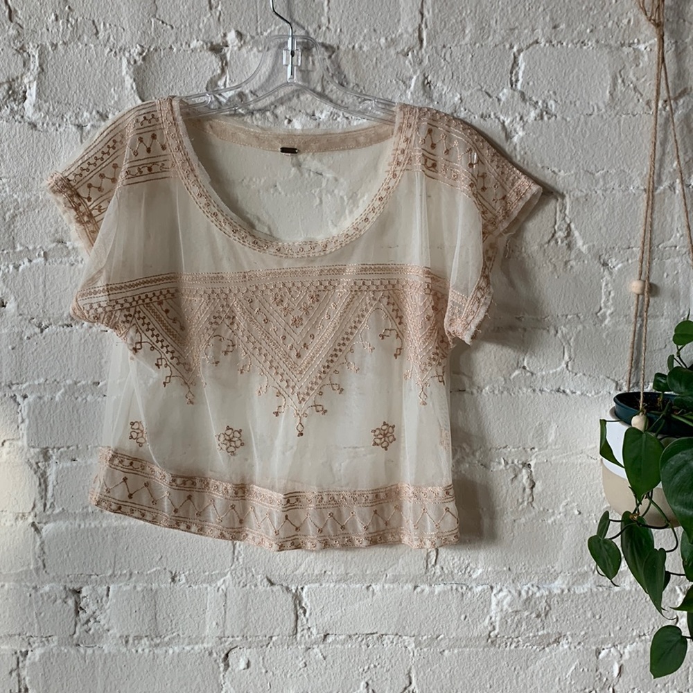 Free People Embroidered Top